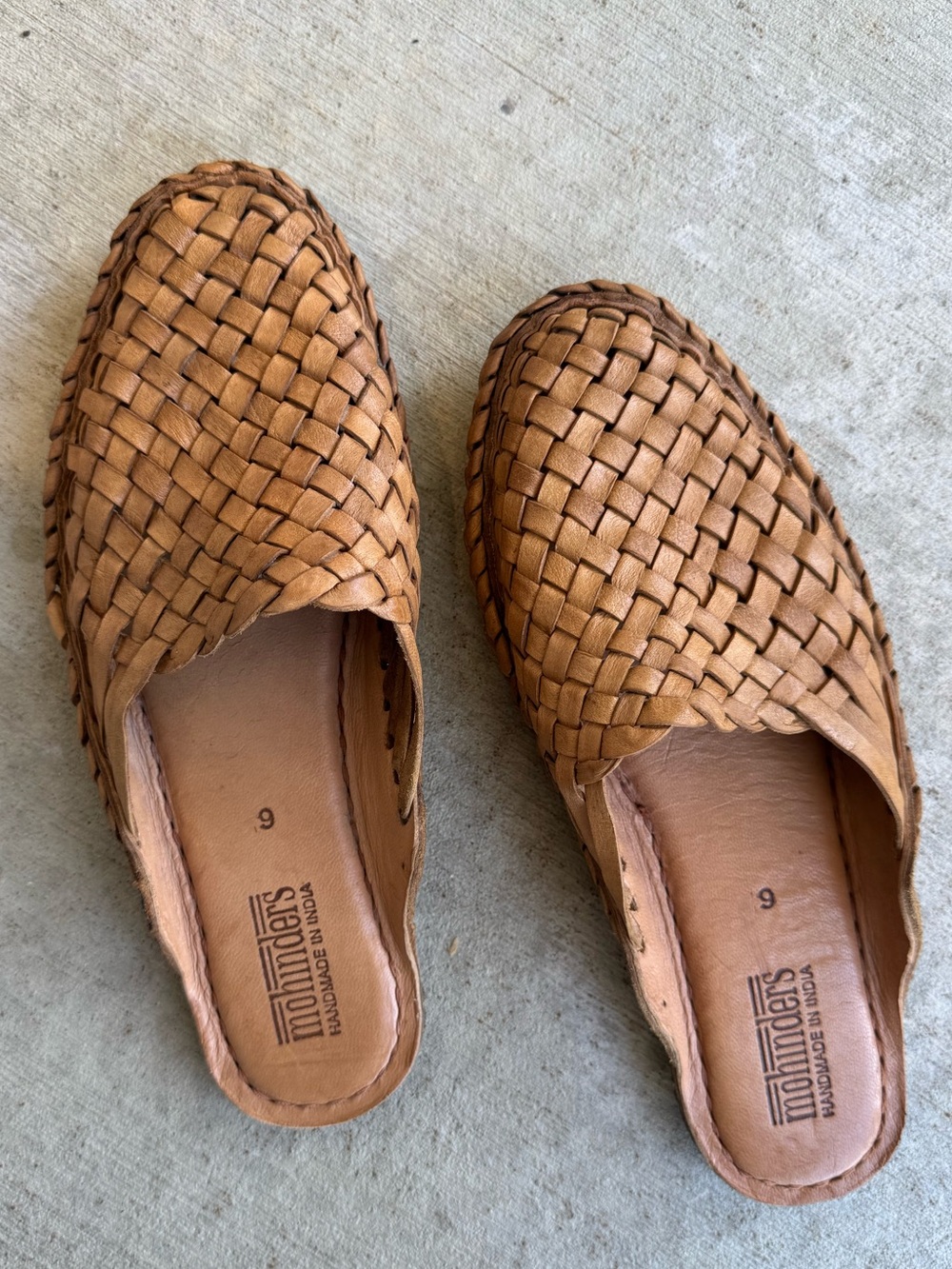 Mohinders women’s woven sandal slide handmade leather mule - Picture 3 of 11
